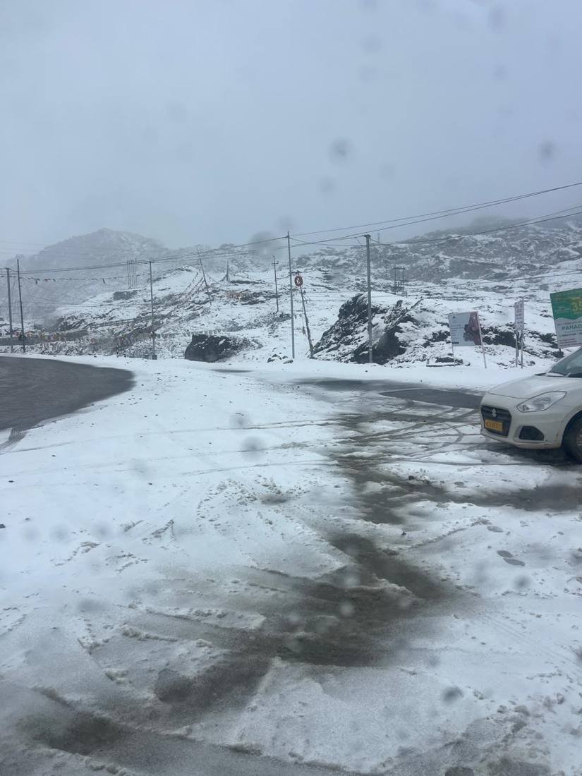 Snow-covered pass